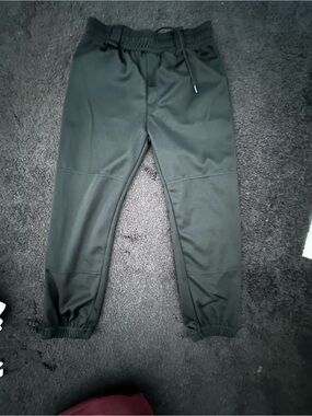 Black baseball Pants with Drawstring Waist